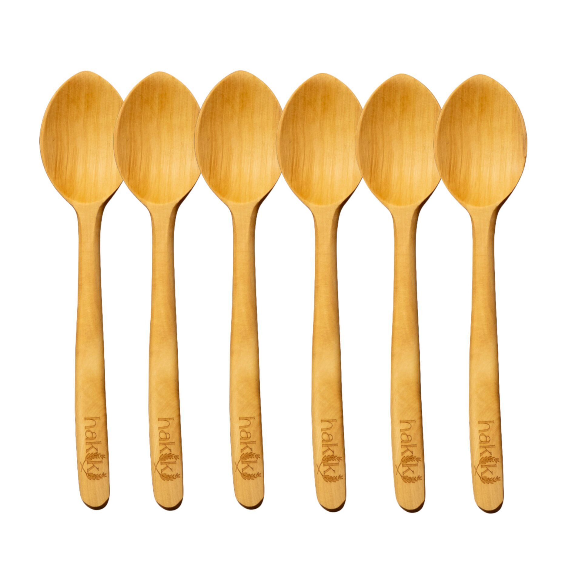 El Yapımı 6 Parça Şimşir Çay Kaşığı Seti 12 Cm