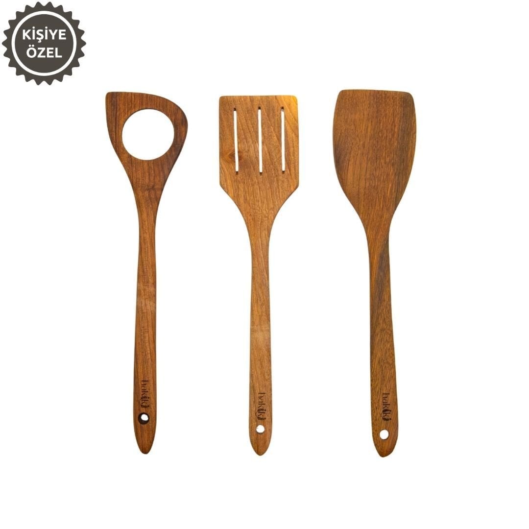 Handmade Walnut Spatula Set (30 cm)