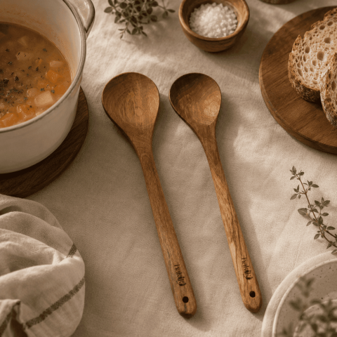 Natural Handmade Walnut Serving Set (2-Piece)