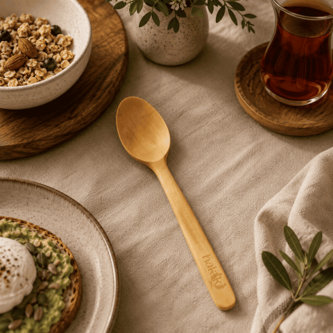 El Yapımı Şimşir Tatlı Kaşığı 18 Cm