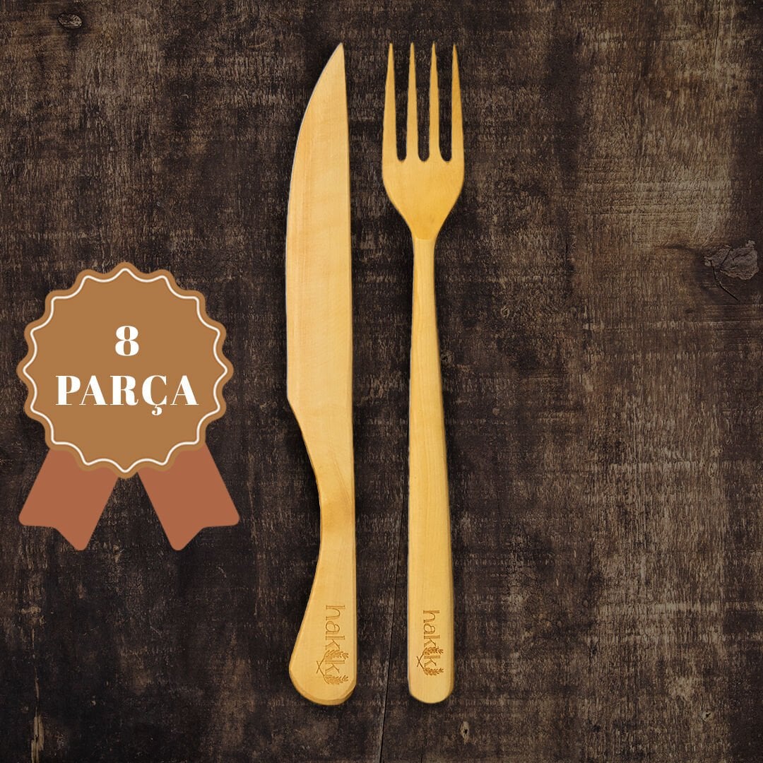 Şimşir 8 Parça Tatlı Çatal Bıçak Seti 18 Cm