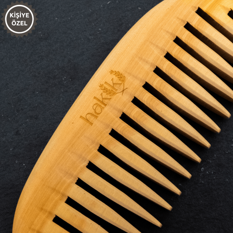 Natural Handmade Wide Tongue Boxwood Comb + Laurel Soap Set