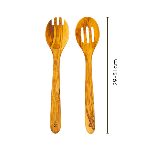 Zeytin Ağacı Ahşap 2 Parça Kepçe Seti