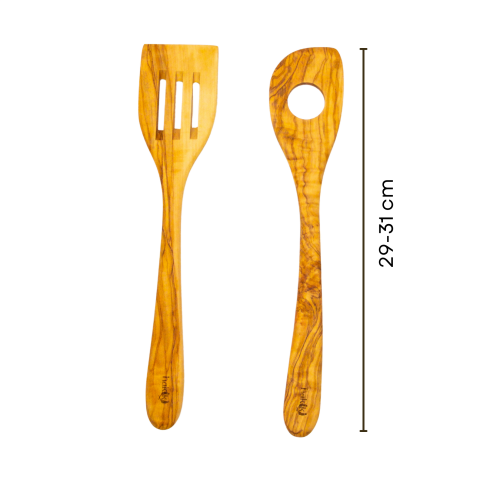 Olive Wood 2-Piece Spatula Set