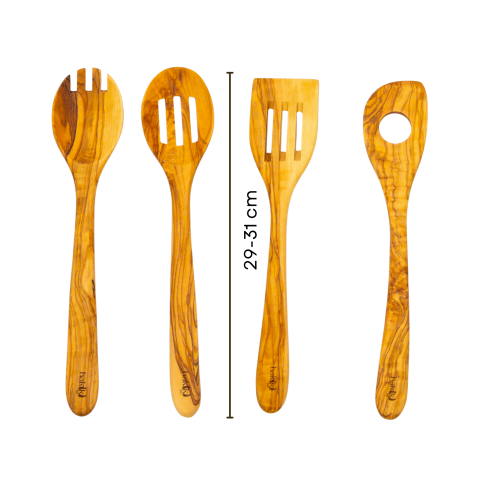 Zeytin Ağacı Ahşap 4 Parça Mutfak Seti