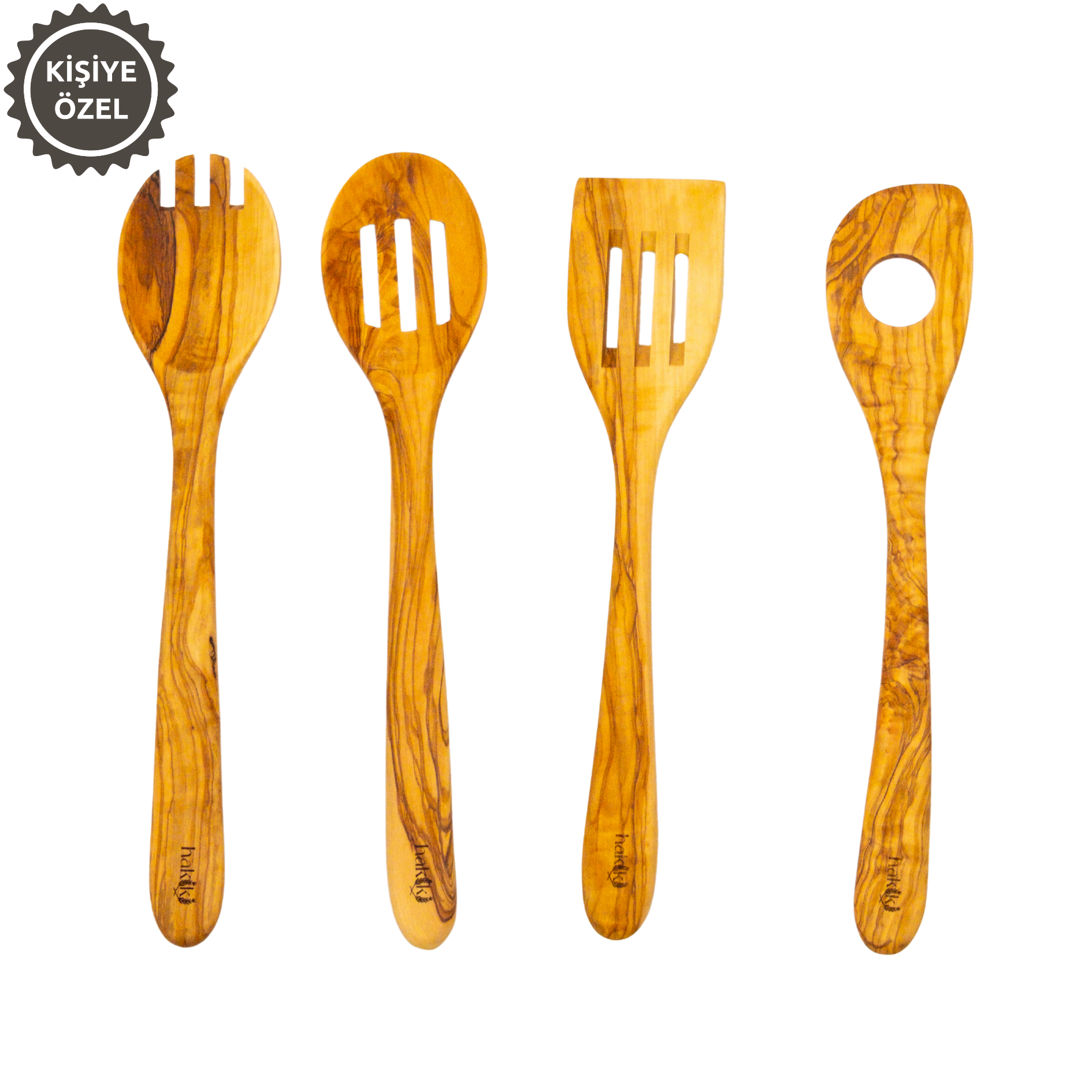 Olive Wood 4-Piece Kitchen Set