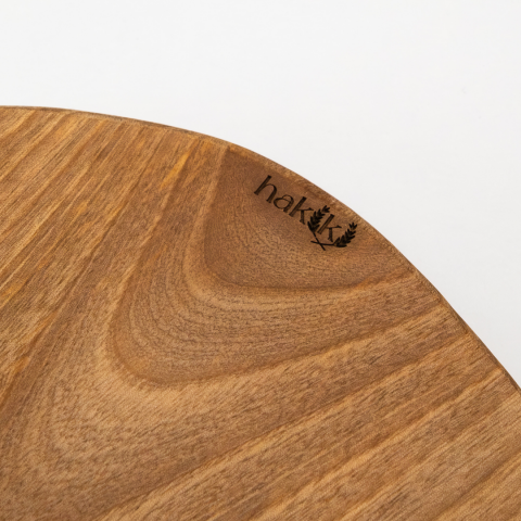 Handmade Natural Round Walnut 2-Piece Cutting & Serving Board 34 cm