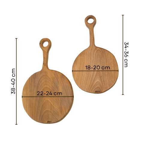 Handmade Natural Round Walnut 4-Piece Cutting and Serving Board