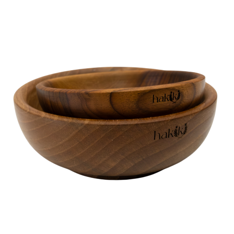 Handmade Natural 2-Piece Walnut Bowl Set