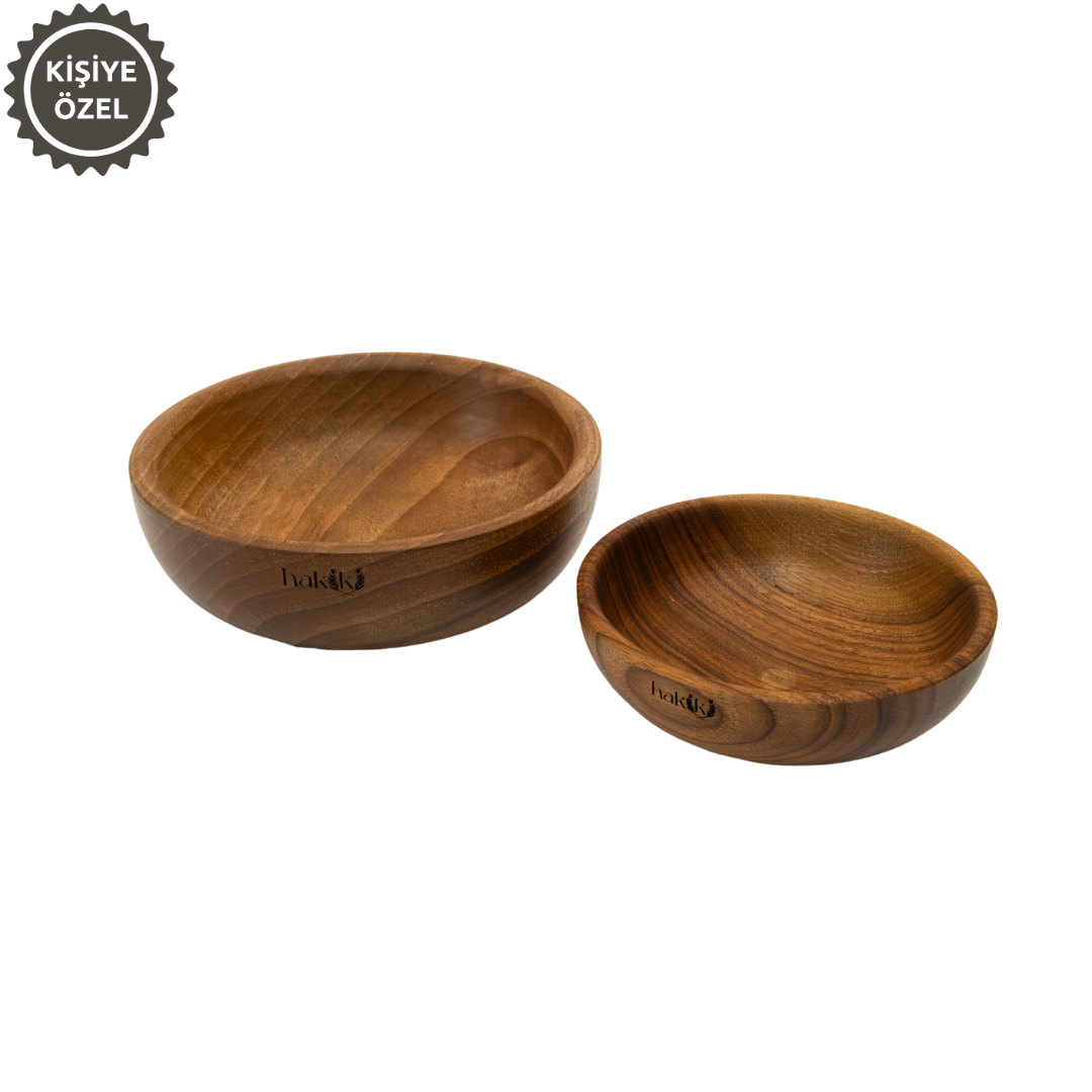 Handmade Natural 2-Piece Walnut Bowl Set
