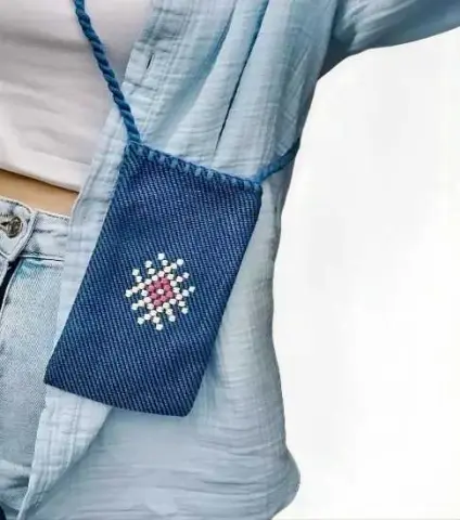 Ayva Göbeği Motifli Dimi Dokuma Telefon Çantası