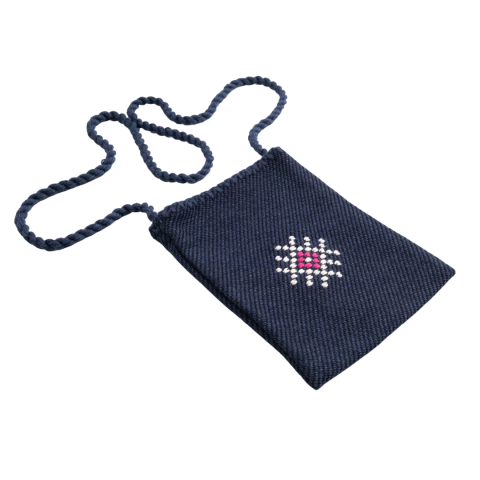 Karacakılavuz Dimi Dokuması Ayva Göbeği Motifli Telefon Çantası 17 x 13 Cm