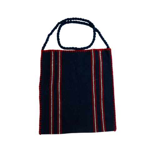 Karacakılavuz Dimi Dokuması Koç Boynuzu Motifli Lacivert Çanta 35 x 30 Cm