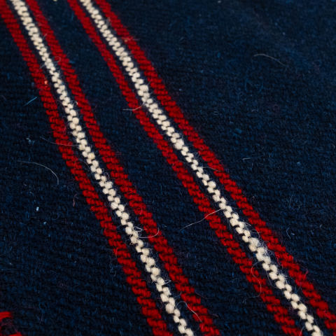 Karacakılavuz Dimi Dokuması Koç Boynuzu Motifli Lacivert Çanta 35 x 30 Cm