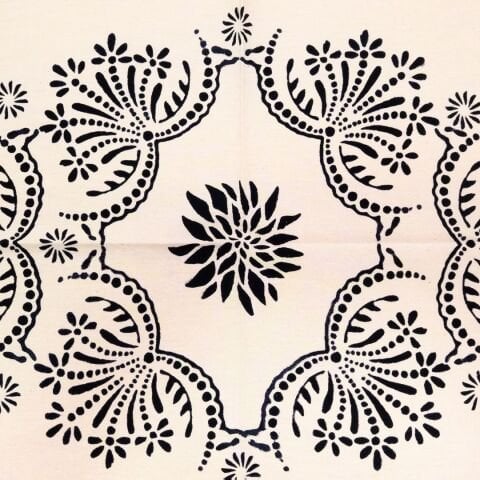 100% Handmade Kastamonu Stone-Printed Table Runner 45×100 cm