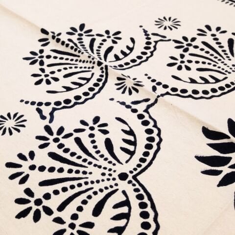 100% Handmade Kastamonu Stone-Printed Table Runner 45×100 cm