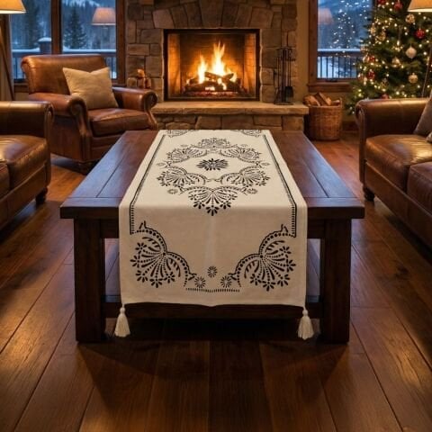 %100 El İşçiliği Kastamonu Taş Baskı Runner 45x100 Cm