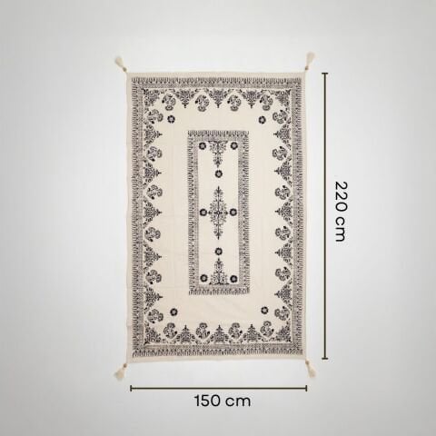 %100 El İşçiliği Kastamonu Taş Baskı Masa Örtüsü 150x220 Cm