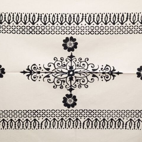%100 El İşçiliği Kastamonu Taş Baskı Masa Örtüsü 150x220 Cm