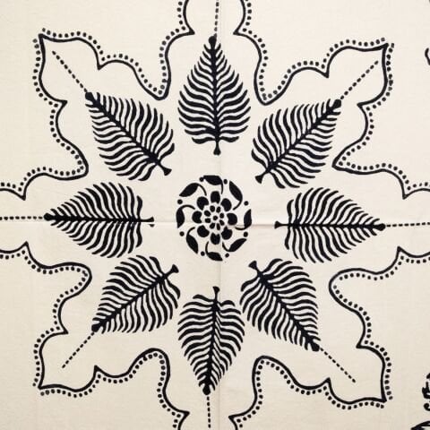 100% Handmade Kastamonu Stone-Printed Tablecloth 150×150 cm