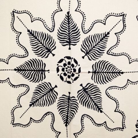 %100 El İşçiliği Kastamonu Taş Baskı Masa Örtüsü 150x150 Cm