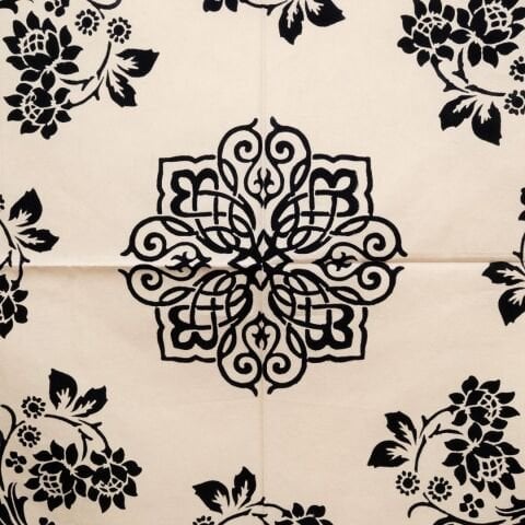 100% Handmade Kastamonu Stone-Printed Tablecloth 150×150 cm – Model 2