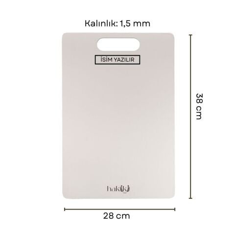 Hakiki Antibakteriyel 1,5 Mm Kalınlığında Çelik Kesme Tahtası 28x38 Cm