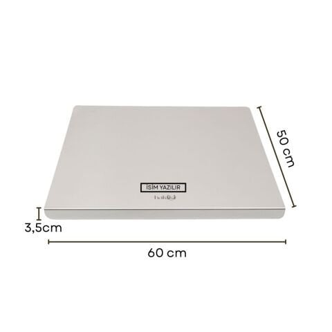 Hakiki Antibakteriyel 1,5 Mm Kalınlığında Çelik Kesme Tahtası 50x60 Cm