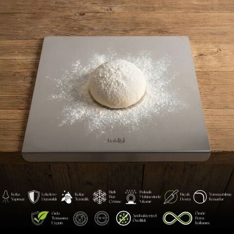 Hakiki Antibakteriyel 1,5 Mm Kalınlığında Çelik Kesme Tahtası 50x60 Cm