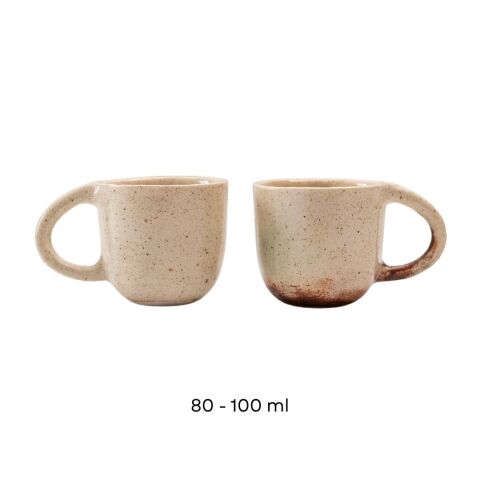 El Yapımı Seramik Bardak 2'li Set 80-100 Ml