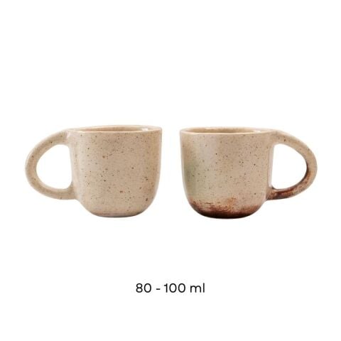 El Yapımı Seramik Bardak 2'li Set 80-100 Ml
