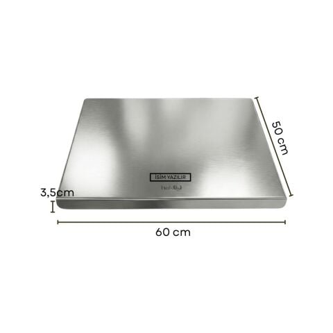 316L Stainless Steel Cutting Board, 1.5 mm Thick, 50 × 60 cm – Superior Hygiene, Maximum Durability