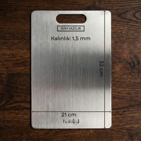 316L 1,5 Mm Kalınlığında Paslanmaz Çelik Kesme Tahtası 21x32 Cm – Üstün Hijyen, Maksimum Dayanıklılık