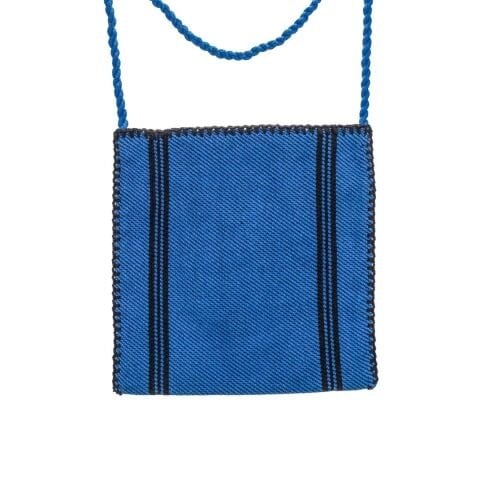 Karacakılavuz Dimi Dokuması Koç Boynuzu Motifli Lacivert Küçük Çanta 25 x 22 Cm