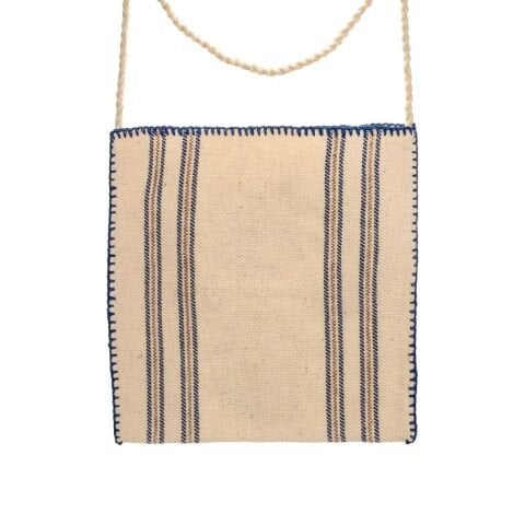 Koç Boynuzu Motifli Dimi Dokuma Bej Büyük Çanta