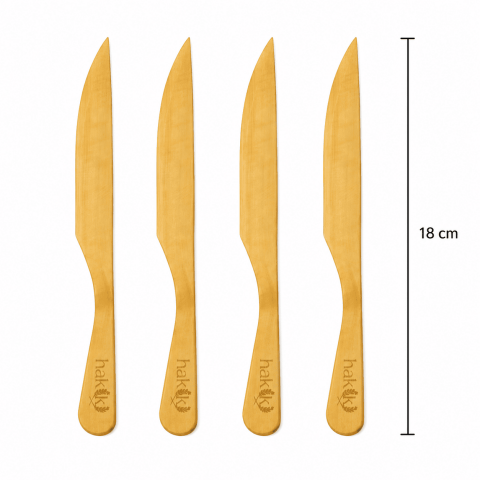 4 Parça Şimşir El İşçiliği Bıçak Takımı 18 Cm