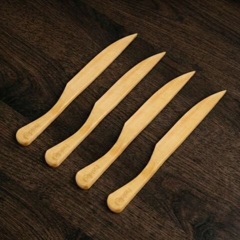 4 Parça Şimşir El İşçiliği Bıçak Takımı 18 Cm