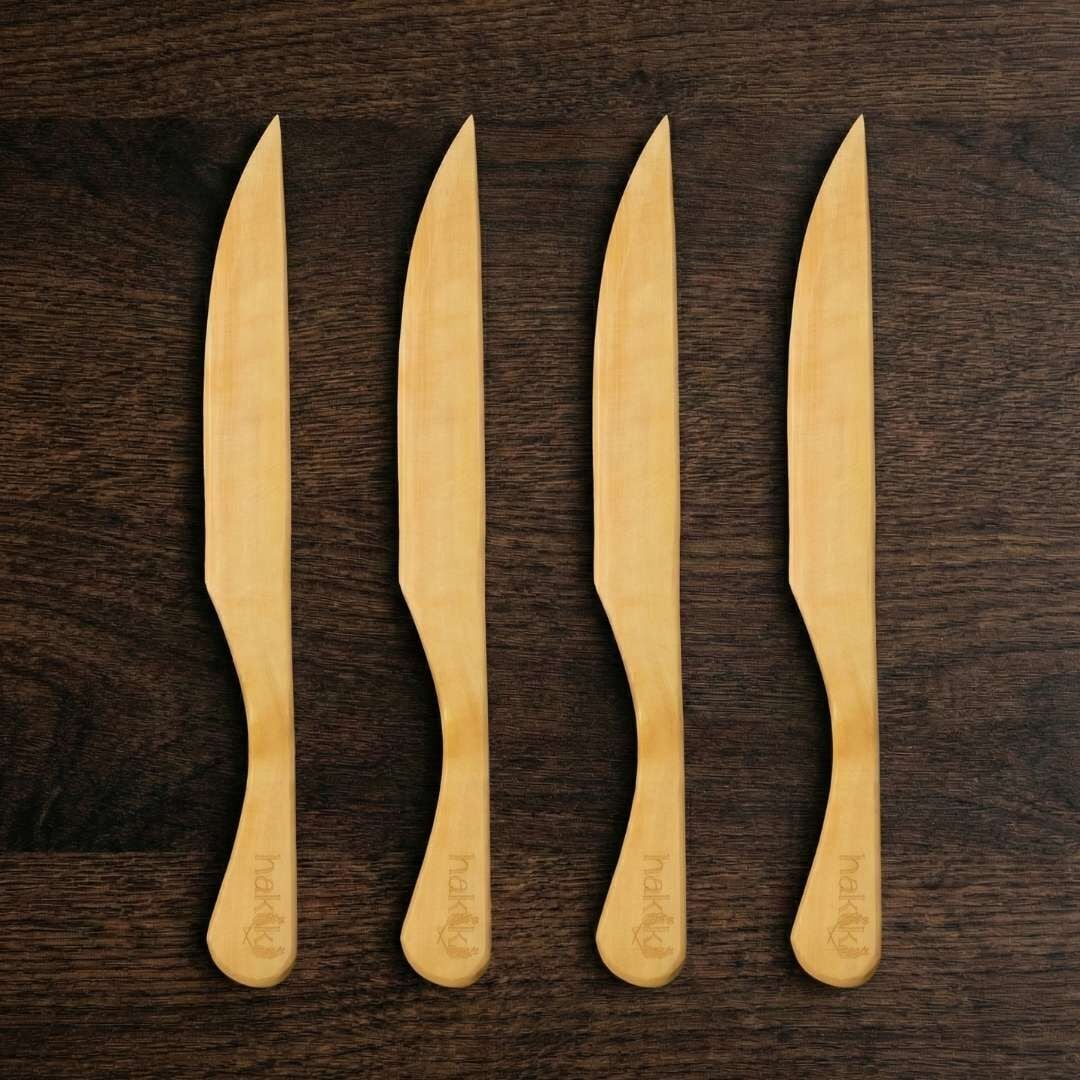 4 Parça Şimşir El İşçiliği Bıçak Takımı 18 Cm