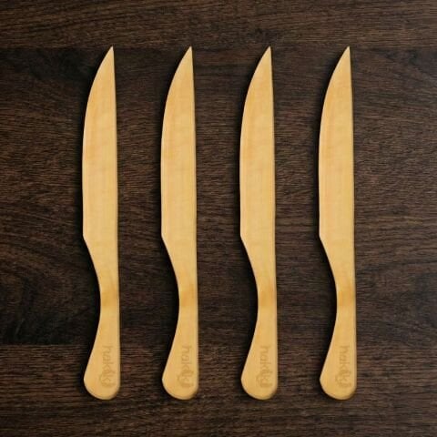 4 Parça Şimşir El İşçiliği Bıçak Takımı 18 Cm