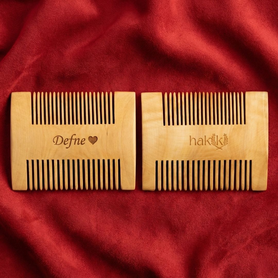Kişiye Özel Çift Taraflı Şimşir Tarak Seti | El Yapımı Premium
