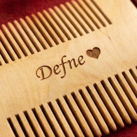 Kişiye Özel 2 Parça Çift Taraflı Şimşir Tarak Seti 7 Cm | El Yapımı Premium