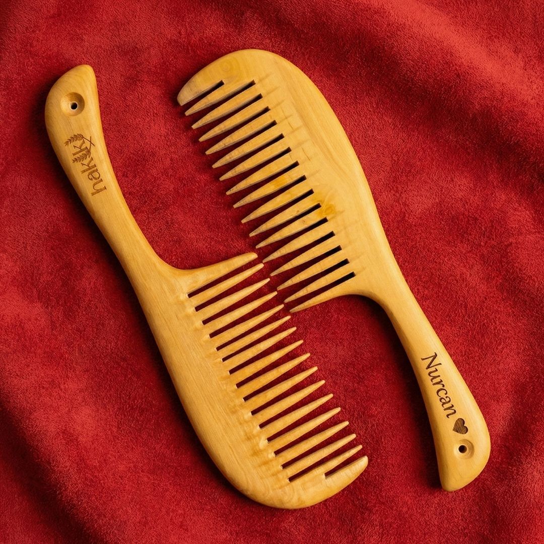 Kişiye Özel Saplı Şimşir Tarak Seti | El Yapımı Premium