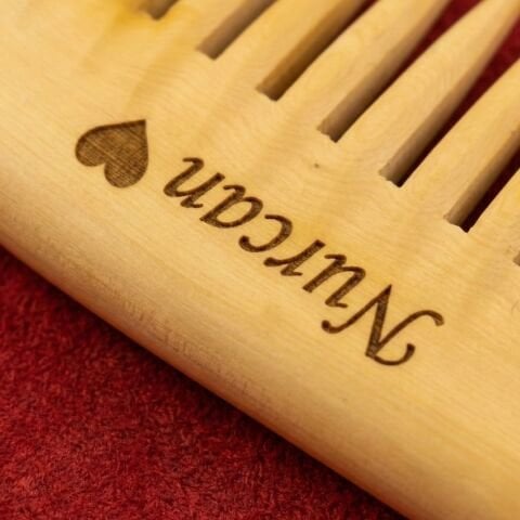 Kişiye Özel Geniş Dilli Şimşir Tarak Seti | El Yapımı Premium