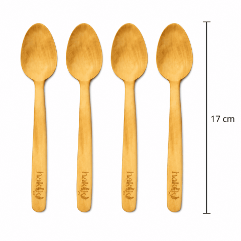 Kişiye Özel 4 Parça El Yapımı Şimşir Tatlı Kaşığı 17 Cm