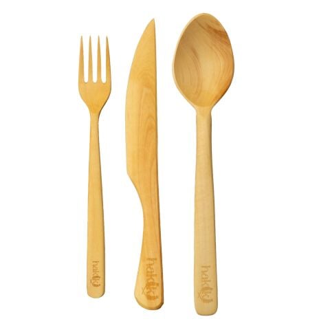 El Yapımı 3 Parça Şimşir Yemek Seti