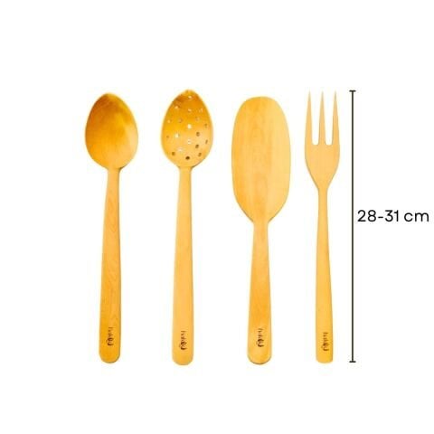 Kişiye Özel Şimşir 4'lü Mutfak Servis Seti 30 Cm