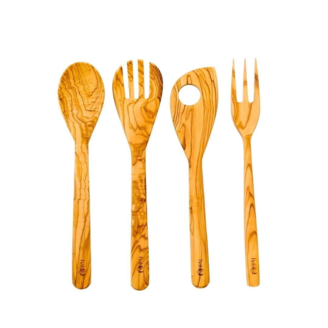 Kişiye Özel 4'lü Zeytin Mutfak Servis Seti 30 Cm