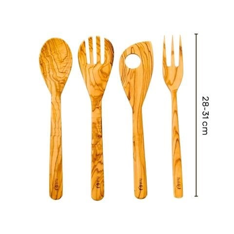 Kişiye Özel 4'lü Zeytin Mutfak Servis Seti 30 Cm