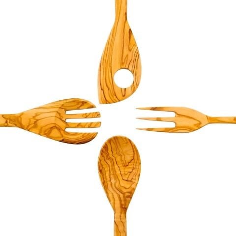 Kişiye Özel 4'lü Zeytin Mutfak Servis Seti 30 Cm