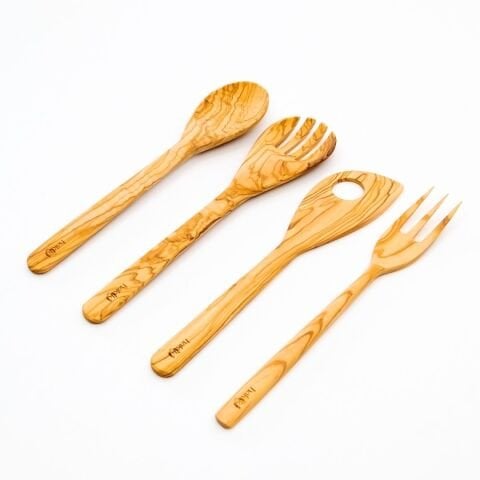 Kişiye Özel 4'lü Zeytin Mutfak Servis Seti 30 Cm